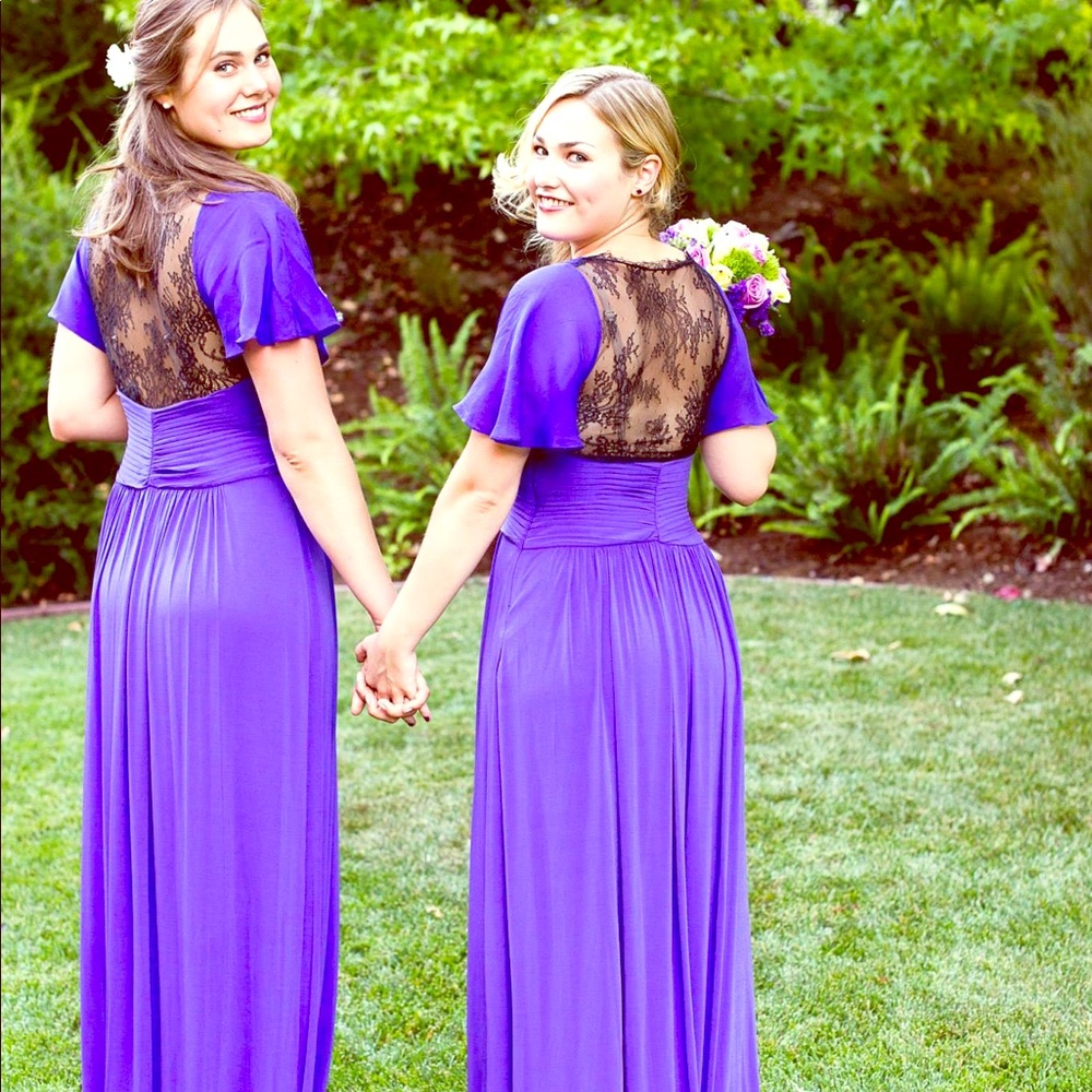 Beautiful and timeless purple BCBG dress lace back